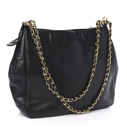 Chanel Caviar CC Zip Top Shoulder Bag Black 3 of 11