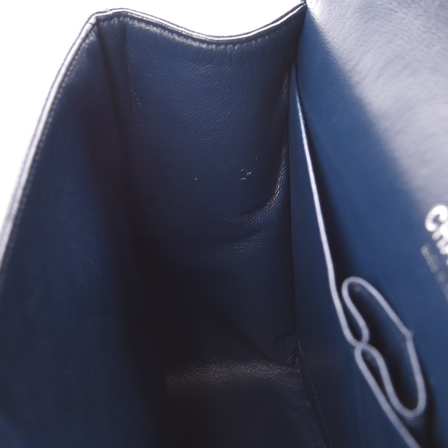 Caviar Quilted Jumbo Double Flap Navy Blue