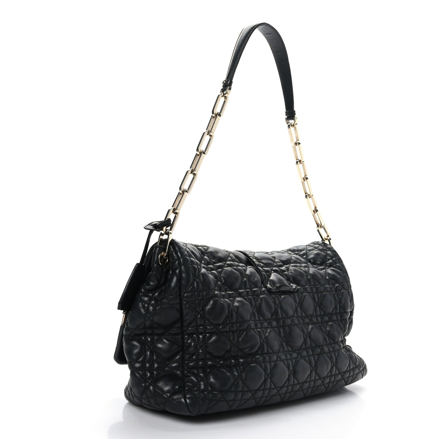 Christian Dior Lambskin Cannage Large New Lock Flap Black 2 of 8