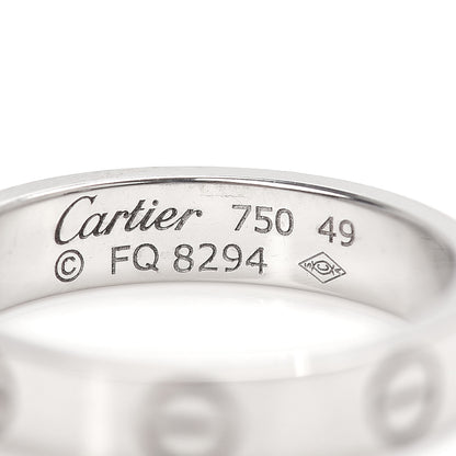 Cartier 18K White Gold 3.5mm LOVE Wedding Band Ring 49 4.75 4 of 4