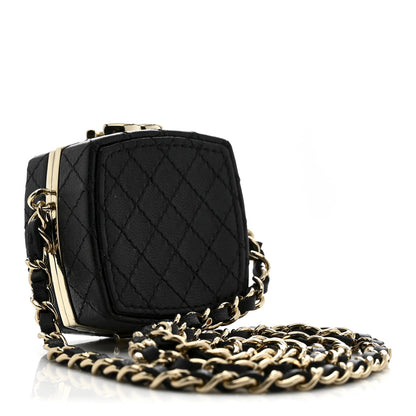 Chanel Lambskin Quilted Small Beauty Box Clutch With Chain Black 3 of 10