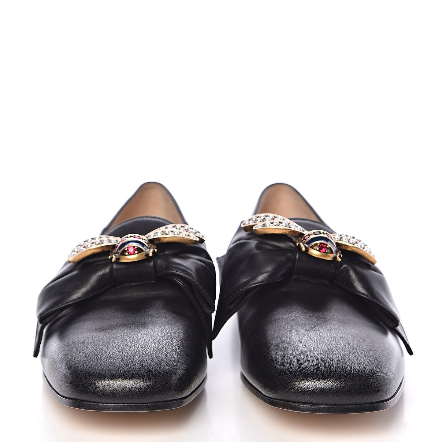 Calfskin Bow Ballet Flats 36 Black