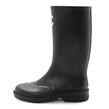 Chanel Caoutchouk CC High Boots 38 Black 1 of 9