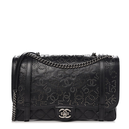Chanel Studded Calfskin Lambskin Paris Dallas Flap Black 1 of 15