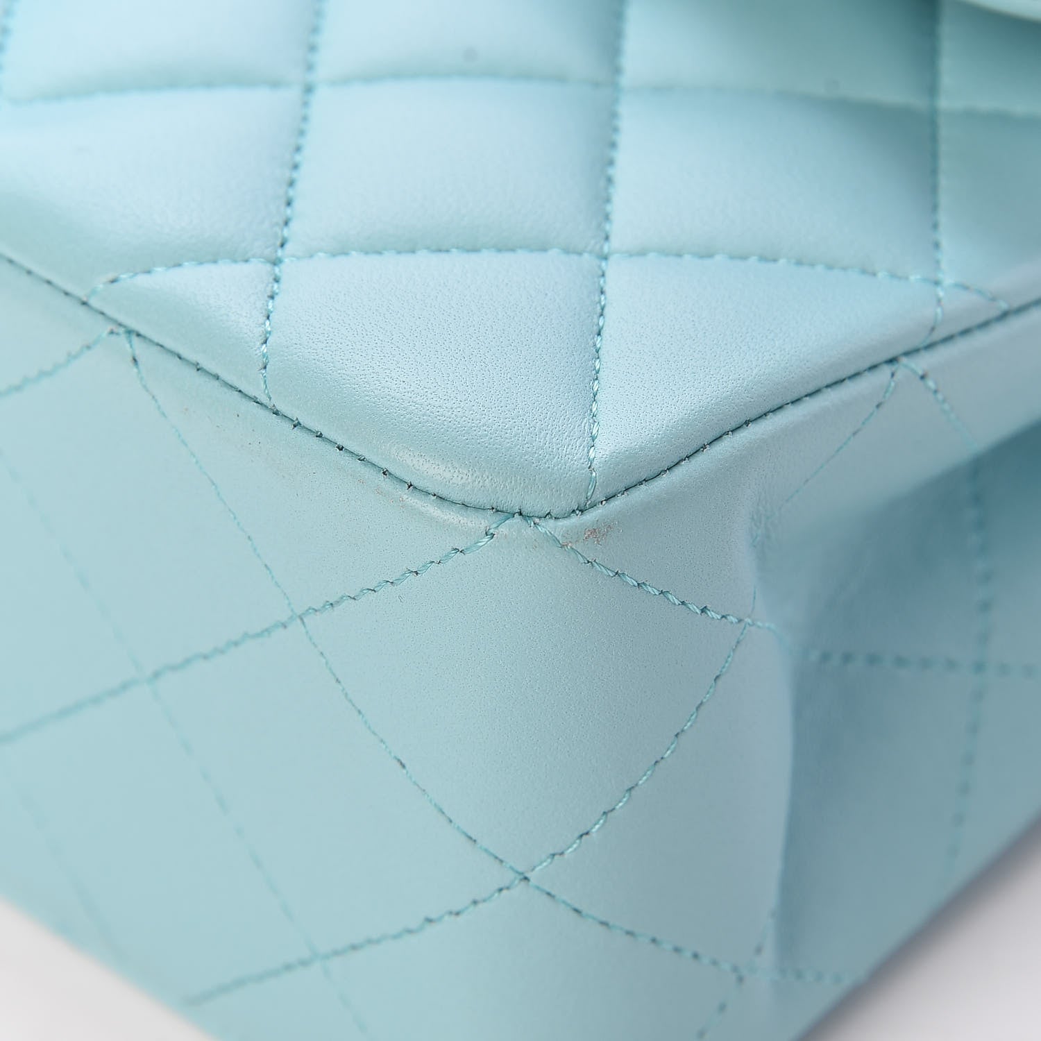 Chanel Lambskin Quilted Small Double Flap Light Blue 13 of 17