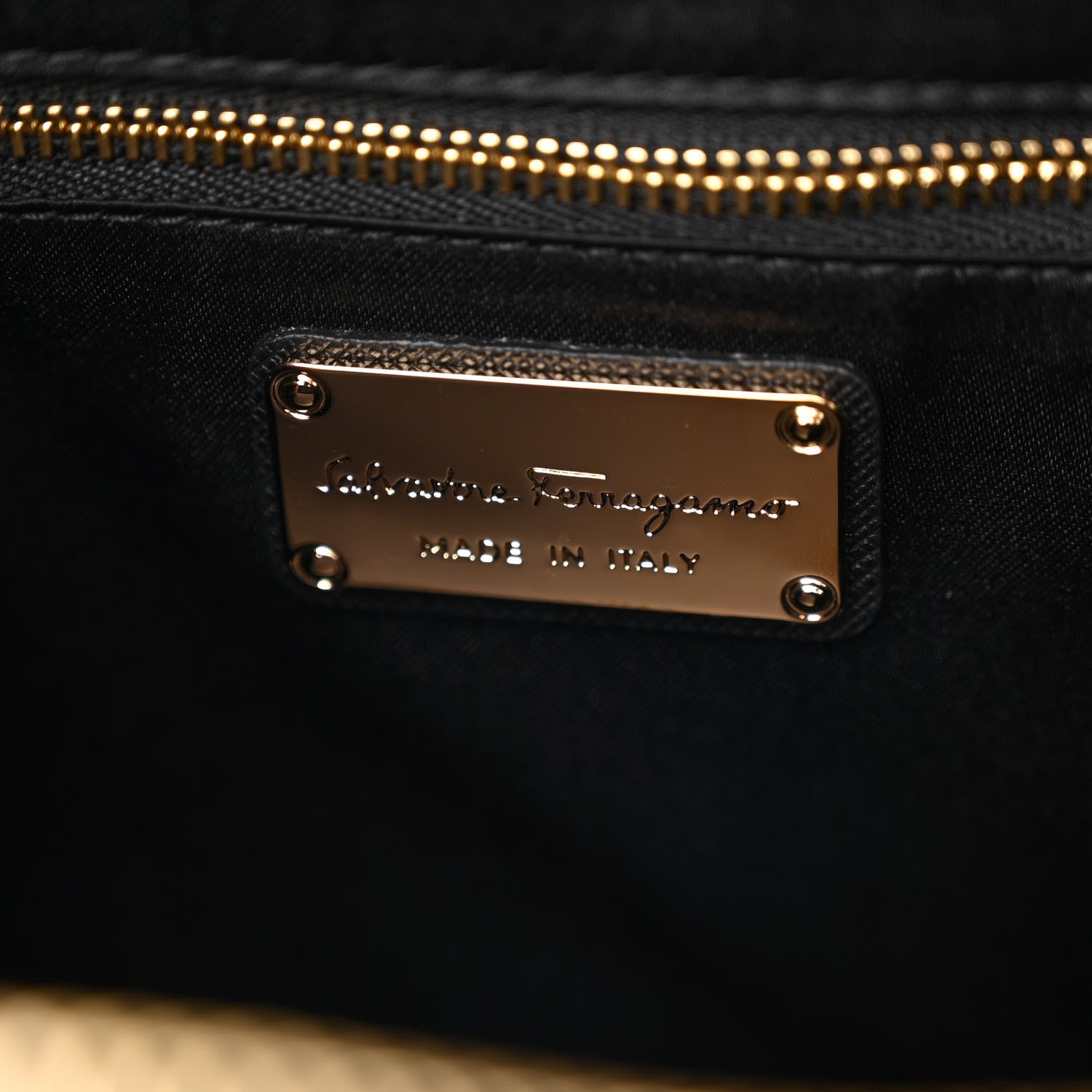 Salvatore Ferragamo Hammered Calfskin Briana Tote Black 6 of 9