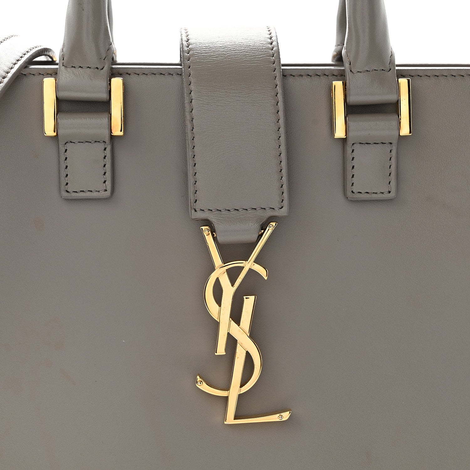 Saint Laurent Calfskin Monogram Baby Cabas Fog 8 of 11