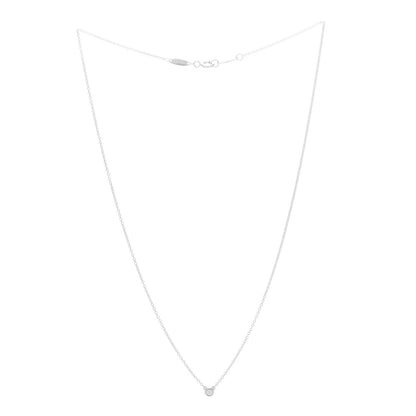 Tiffany Sterling Silver Diamond .03ct Elsa Peretti Diamonds by the Yard Pendant Necklace 3 of 5