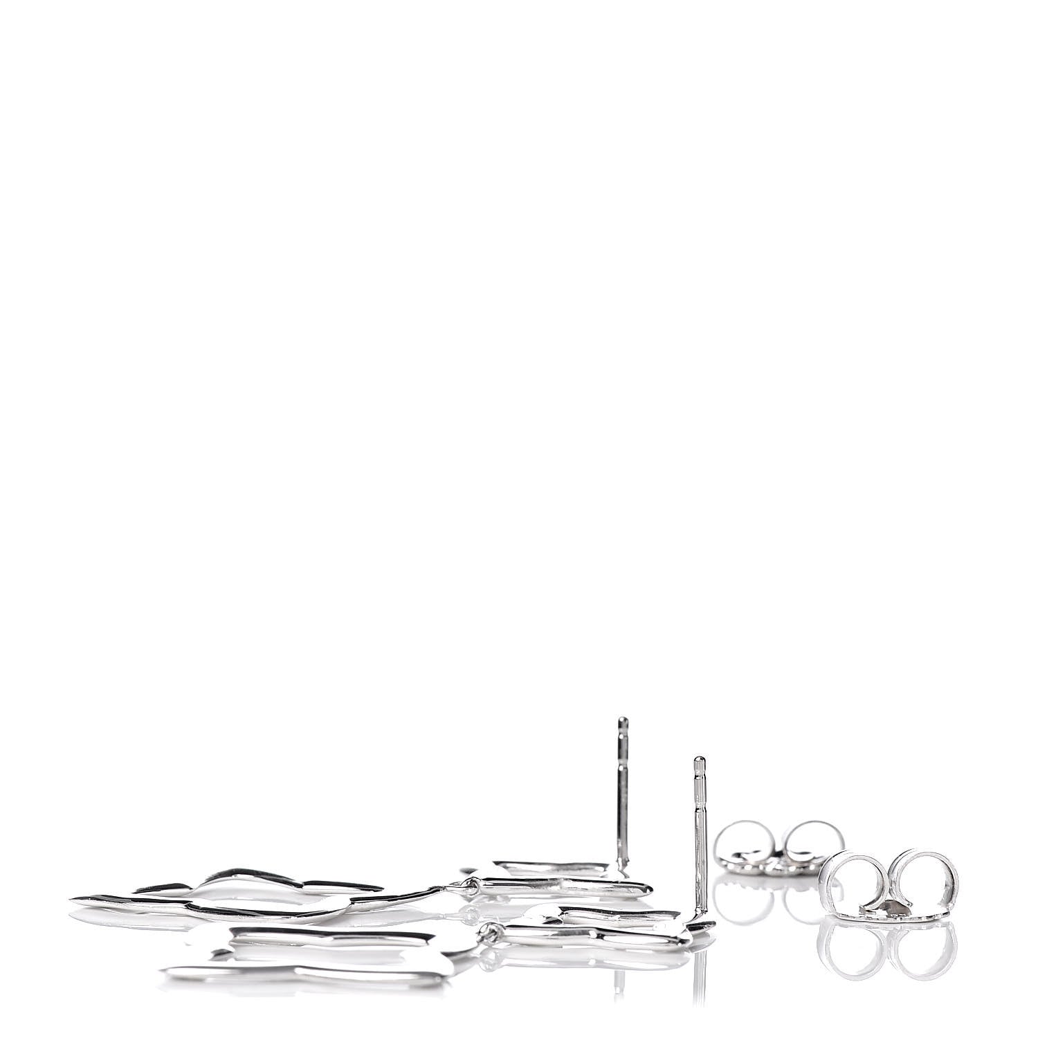 David Yurman Sterling Silver Quatrefoil Drop Earrings 3 of 4