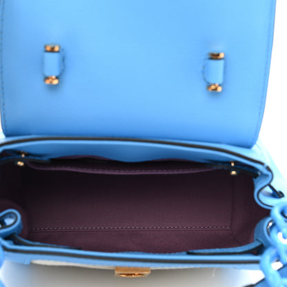 Versace Calfskin Canvas Medusa Small Top Handle Handbag Blue 5 of 9