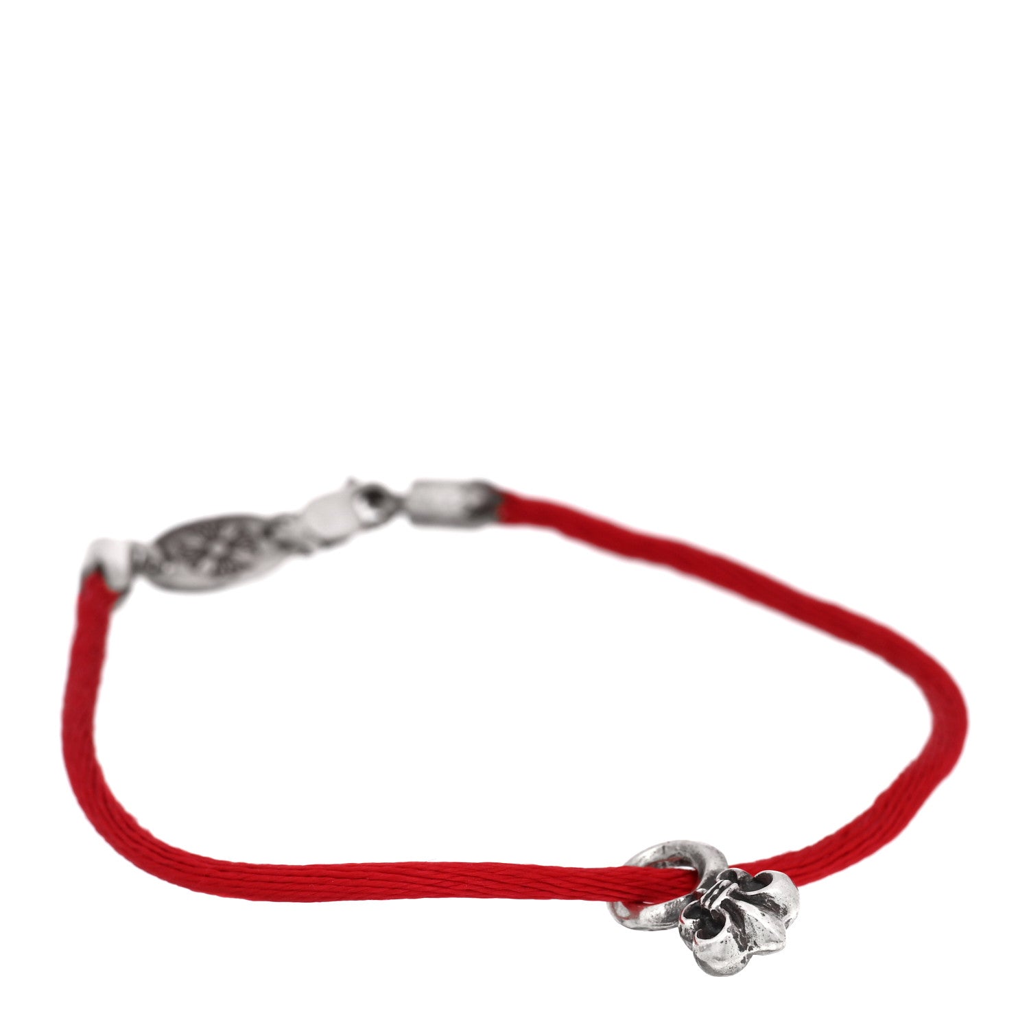 Chrome Hearts Sterling Silver Cord BS Flare Bracelet Red 1 of 3
