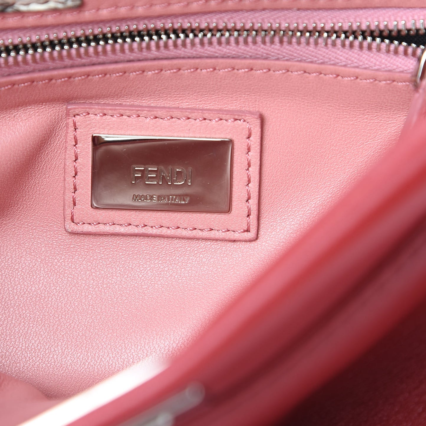 Nappa Elaphe Monster Eyes Mini Peekaboo Iconic Satchel Ruby Bois de Rose Natural