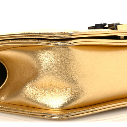 Chanel Metallic Lambskin Embossed Small Cube Boy Flap Gold 9 of 15