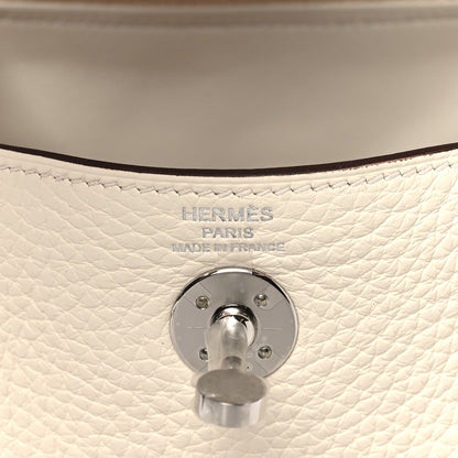 Hermes Taurillon Clemence Mini Lindy 20 Craie 6 of 10