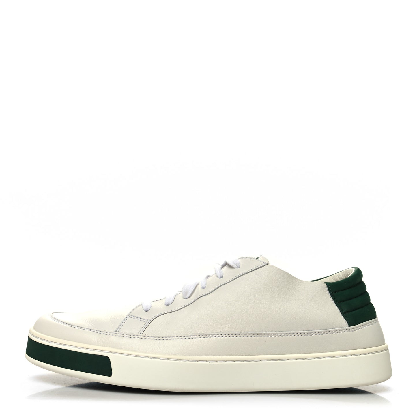 Nappa Suede Mens Low Top Sneakers 8 White Green