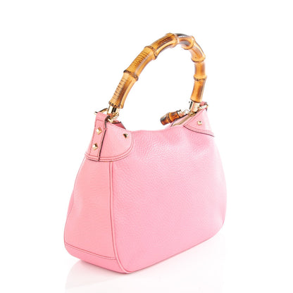 Gucci Calfskin Bamboo Top Handle Bag Pink 3 of 7