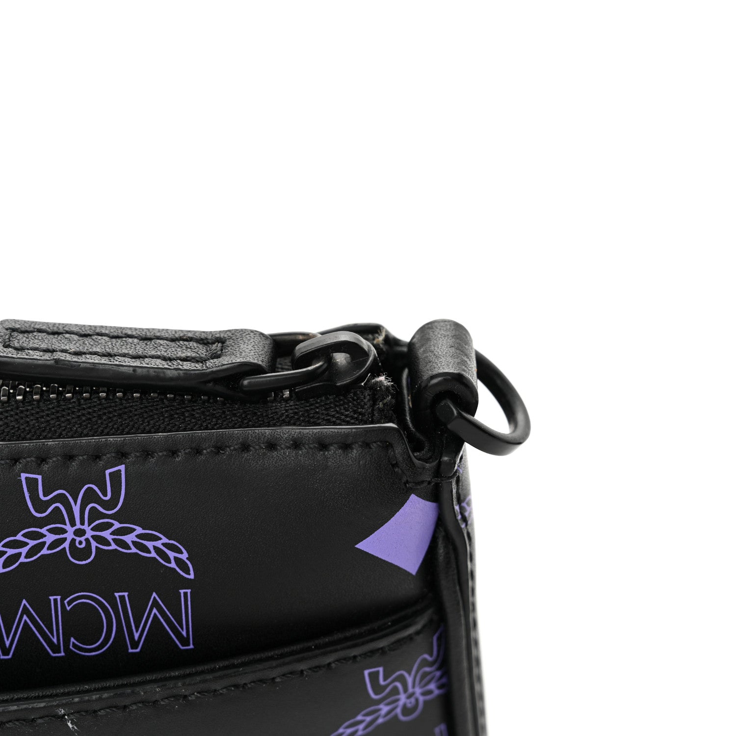 MCM Calfskin Color Splash Pouch on Chain Dahlia Purple 10 of 11