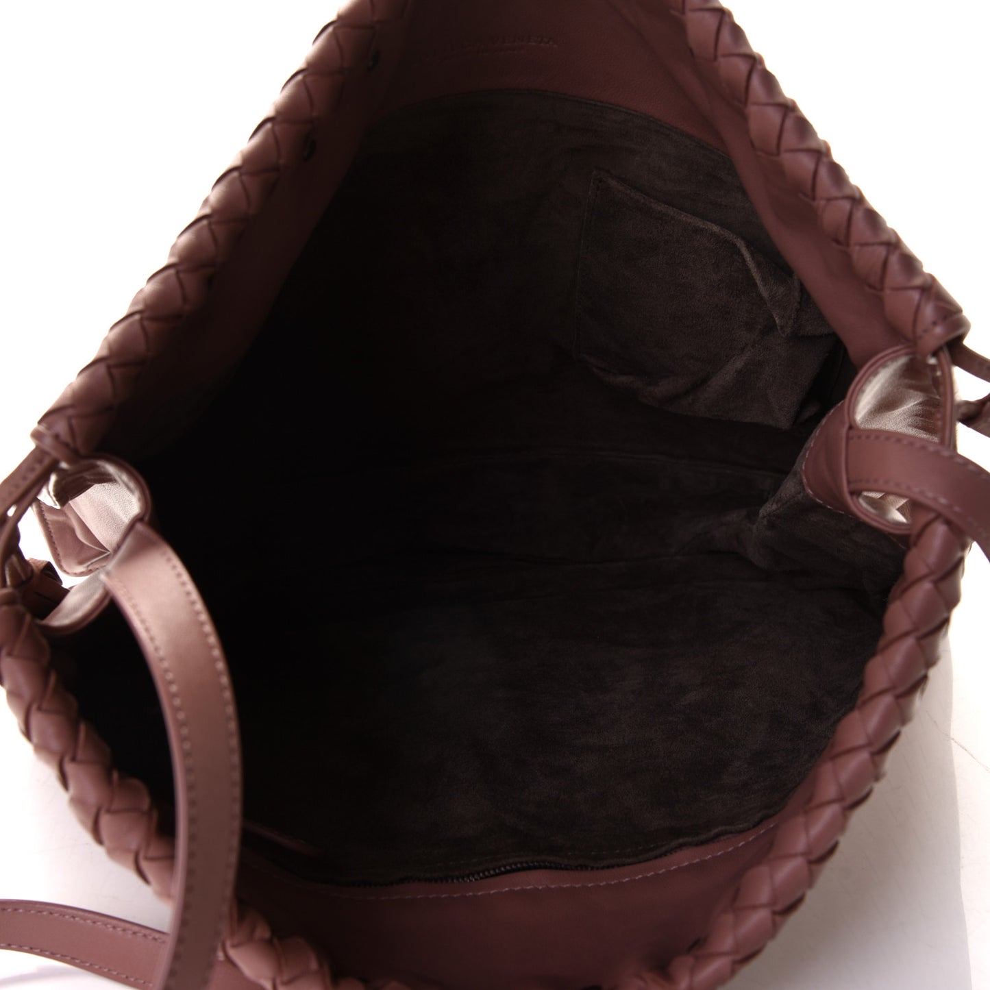 Nappa Intrecciato Medium Drawstring Tassel Tote Violet