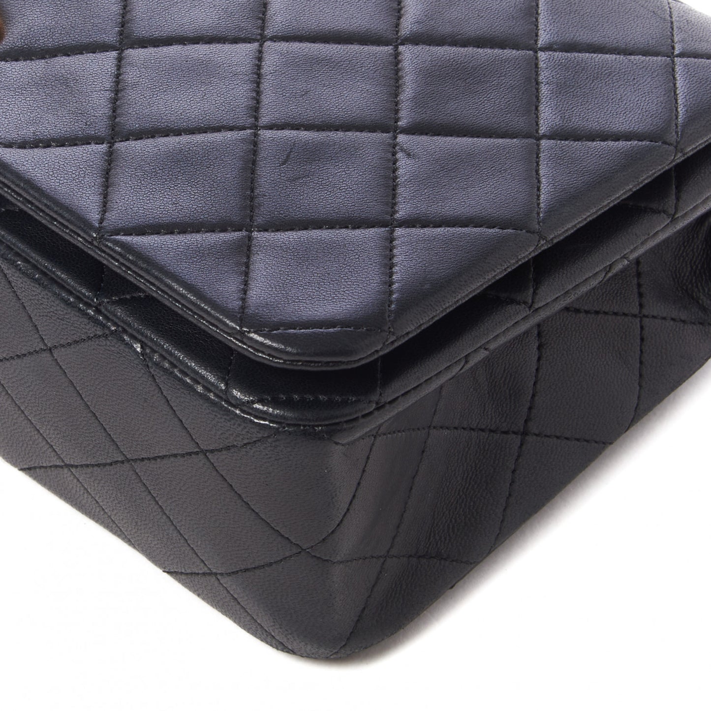 Lambskin Quilted Small Single Flap Black