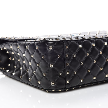 Valentino Garavani Lambskin Large Rockstud Spike Shoulder Bag Black 8 of 10