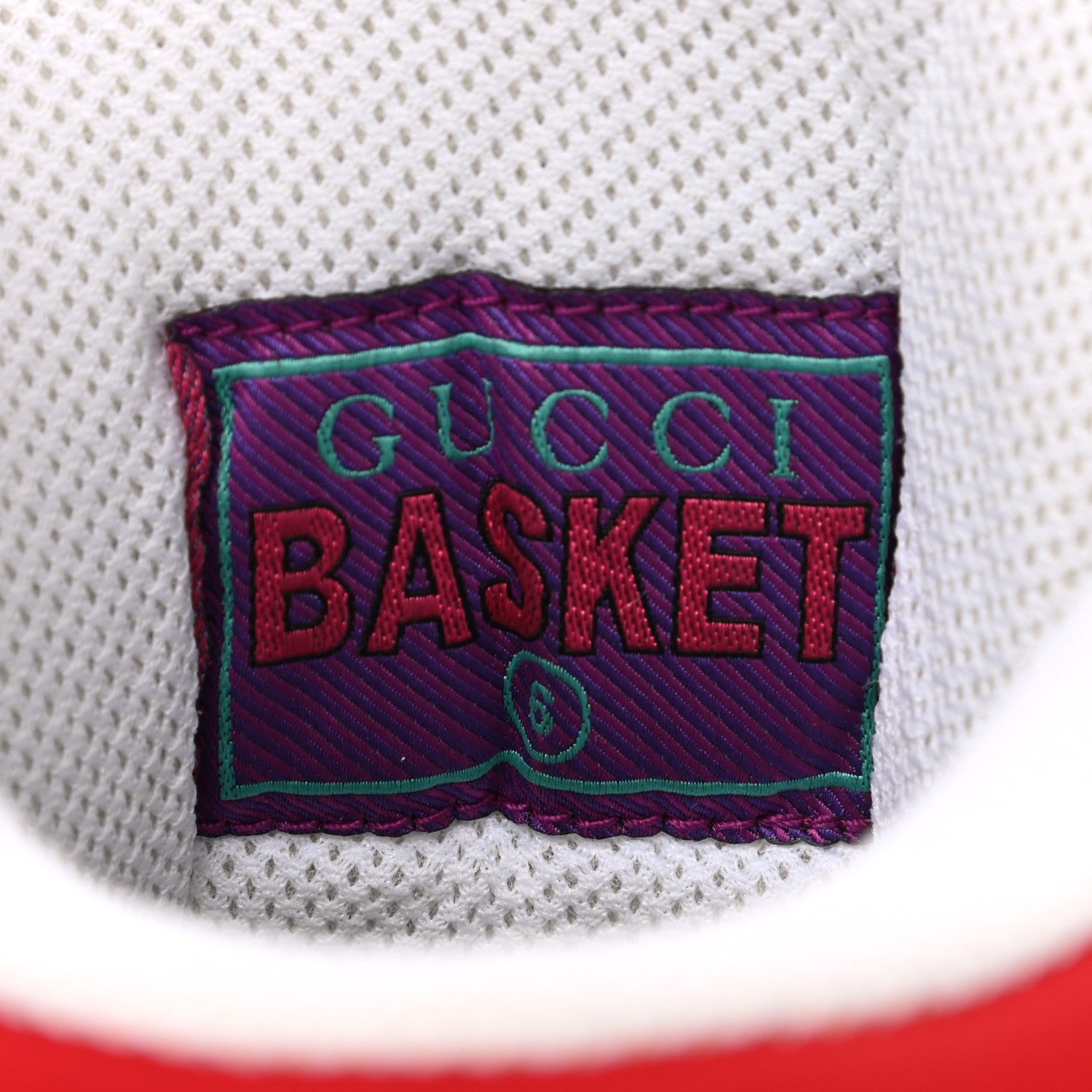 Gucci Demetra Mens Basket High Top Sneakers 6 Great White Hibiscus Red 8 of 9