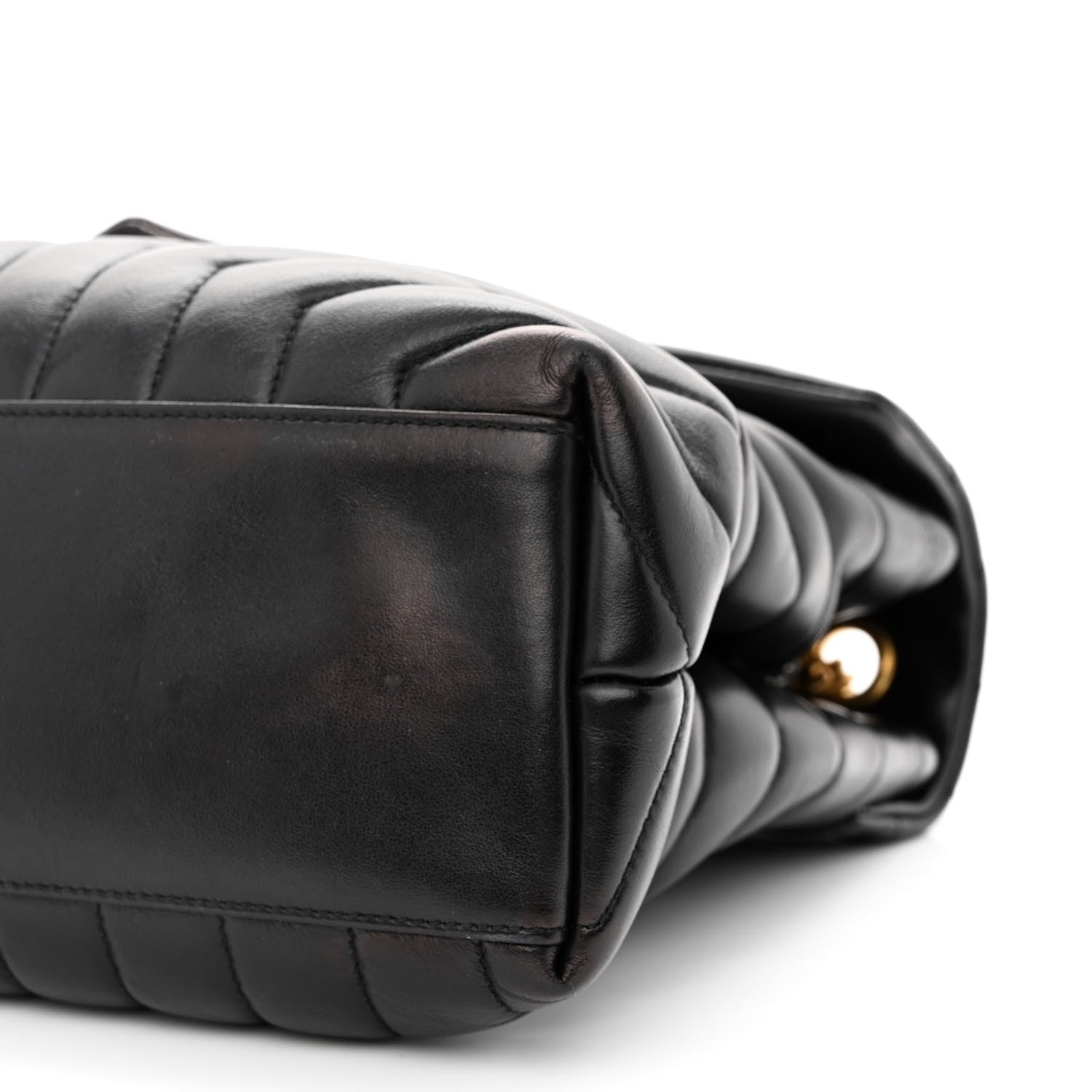 Saint Laurent Calfskin Y Quilted Monogram Medium Loulou Chain Satchel Black 10 of 11