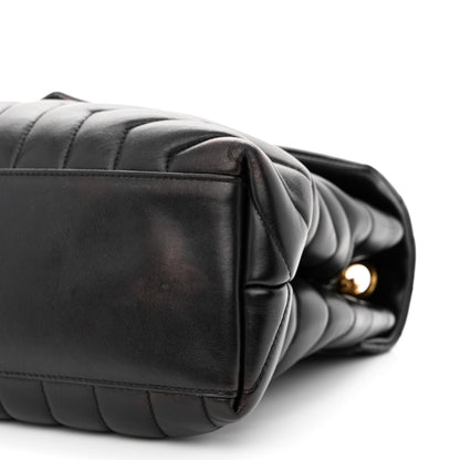 Saint Laurent Calfskin Y Quilted Monogram Medium Loulou Chain Satchel Black 10 of 11