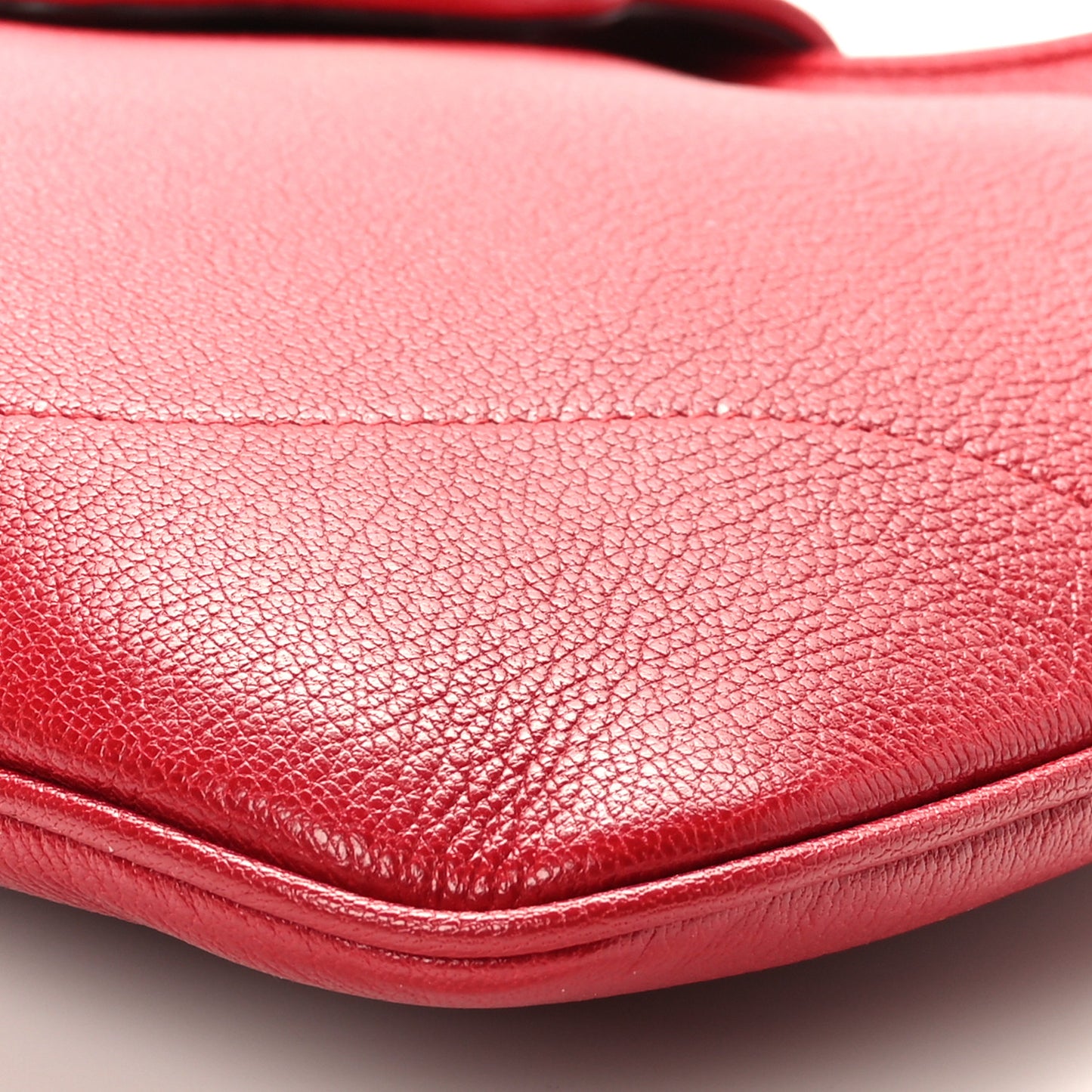 Goatskin Medium Aphrodite Shoulder Bag Hibiscus Red