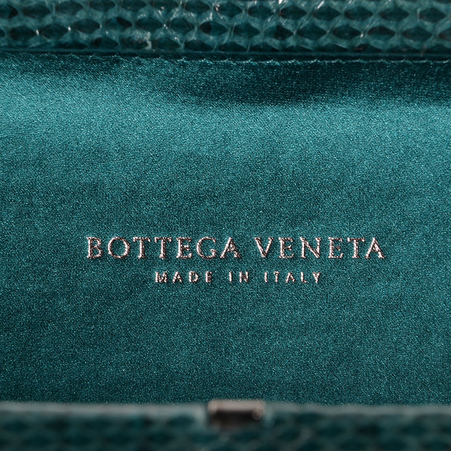 Satin Intreccio Impero Ayers Knot Clutch Teal