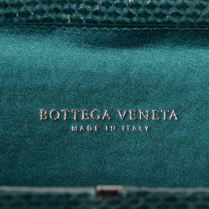Bottega Veneta Satin Intreccio Impero Ayers Knot Clutch Teal 6 of 6