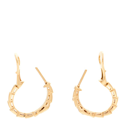Bulgari 18K Yellow Gold Diamond Serpenti Viper Hoop Earrings 3 of 6