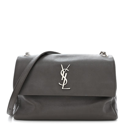 Saint Laurent Grain De Poudre Medium West Hollywood Monogram Fold-Over Earth 1 of 10