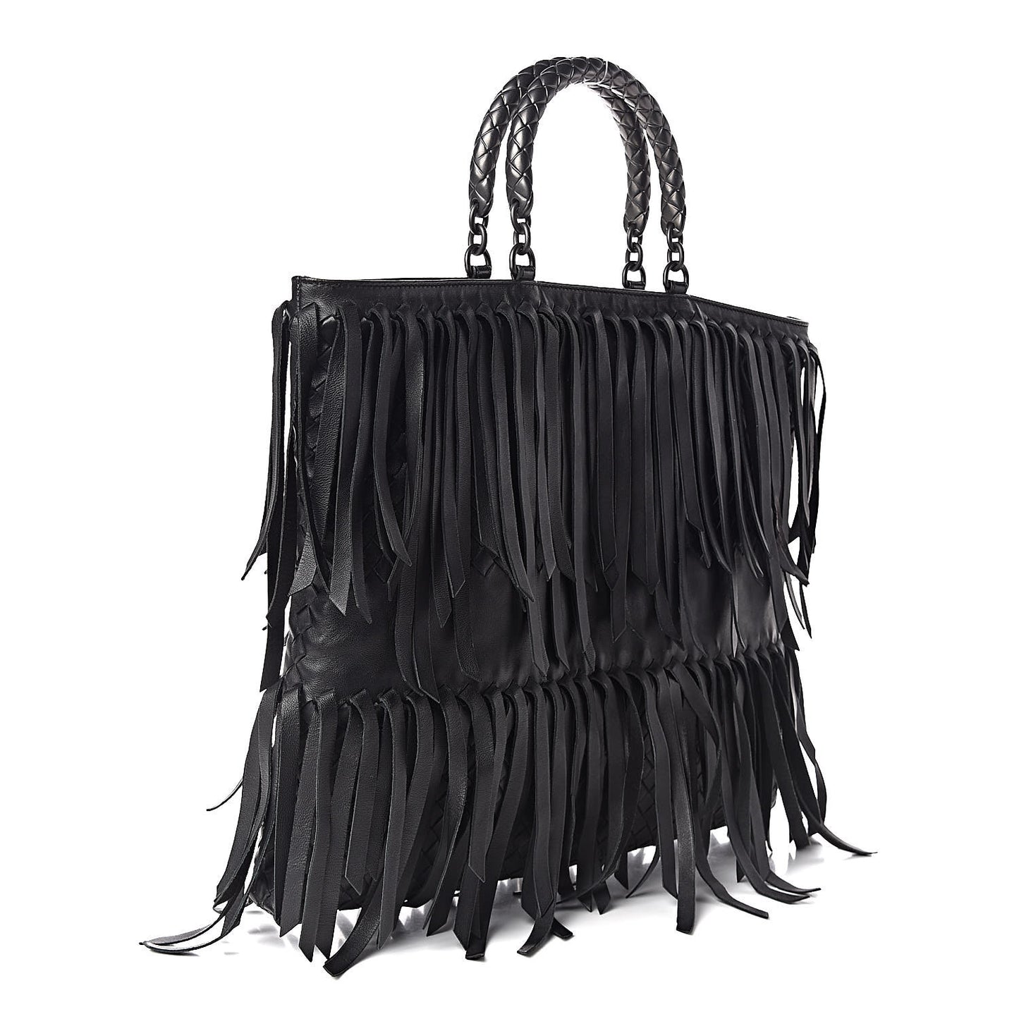 Nappa Fringe Tote Black