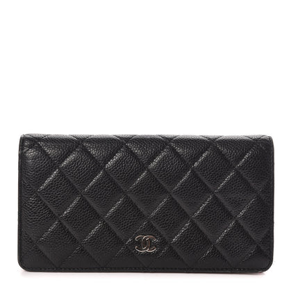 Chanel Caviar Quilted Yen Wallet Black 1 of 10