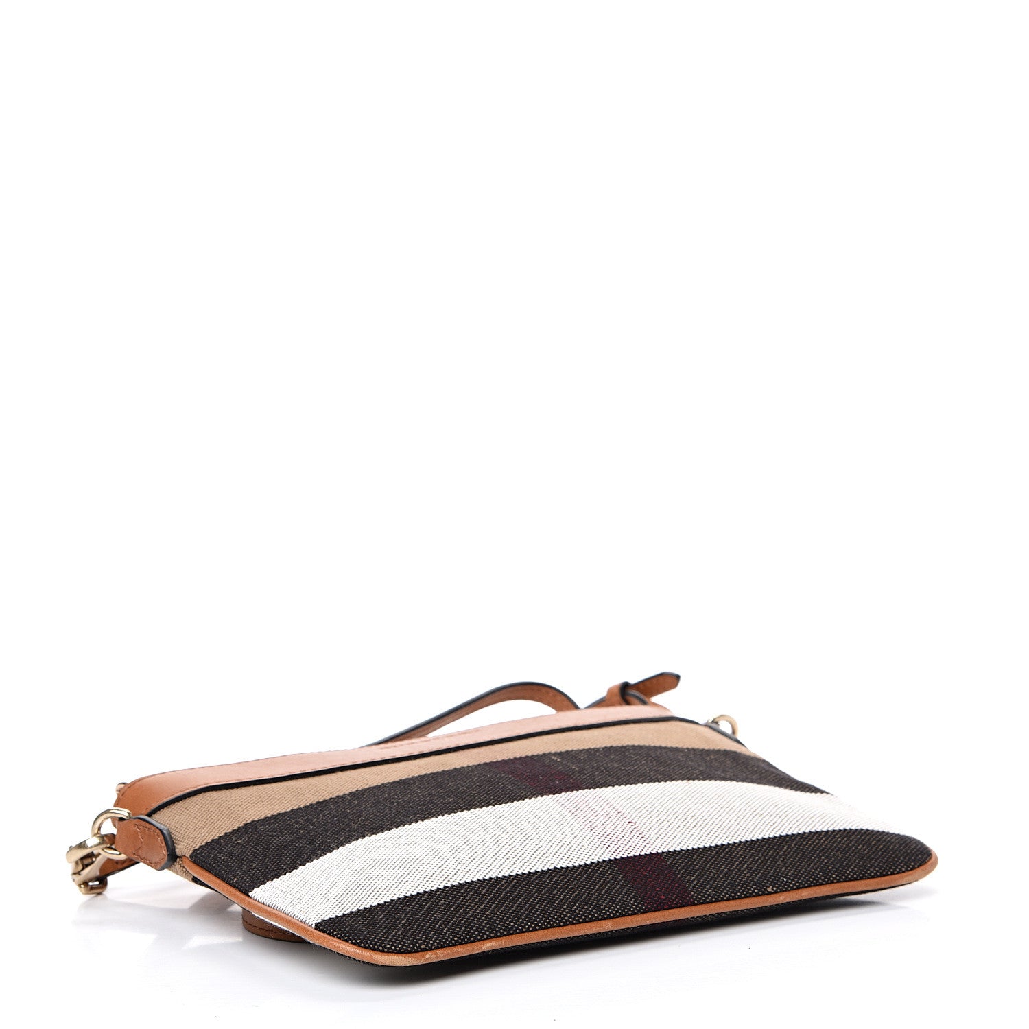 Burberry Mega Check Peyton Crossbody Clutch Bag Saddle Brown 3 of 10