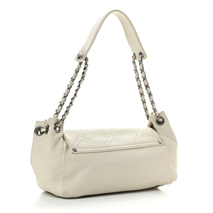 Chanel Calfskin Diamond Stitch Accordion Flap White 3 of 13