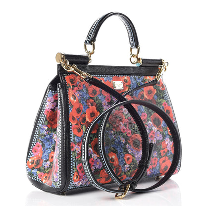 Dolce & Gabbana Dauphine Floral Print Medium Miss Sicily Satchel Black 3 of 10