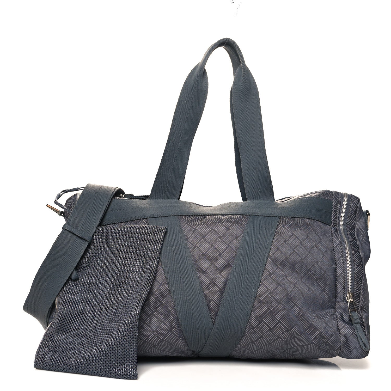 Bottega Veneta Nylon Triangle Gym Bag Grey 2 of 13