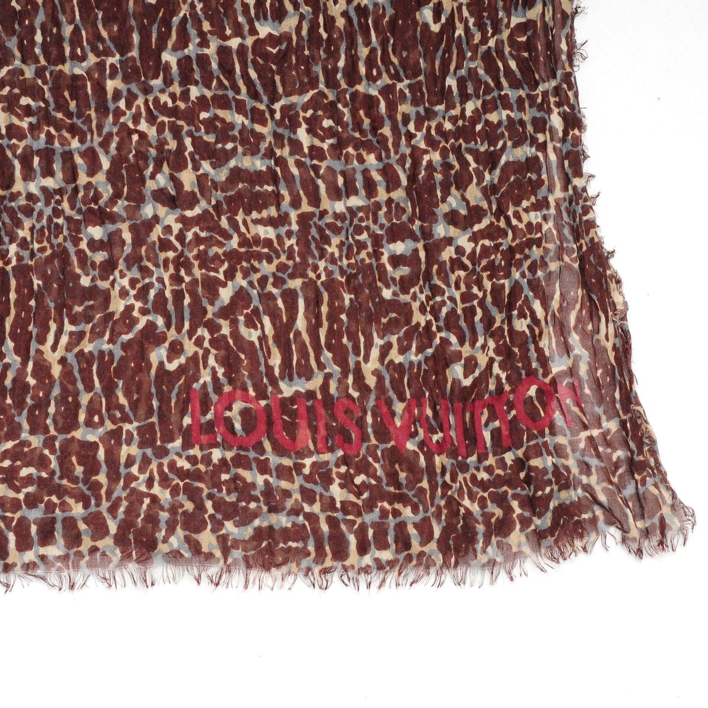 Cashmere Silk Lezard Stole Burgundy