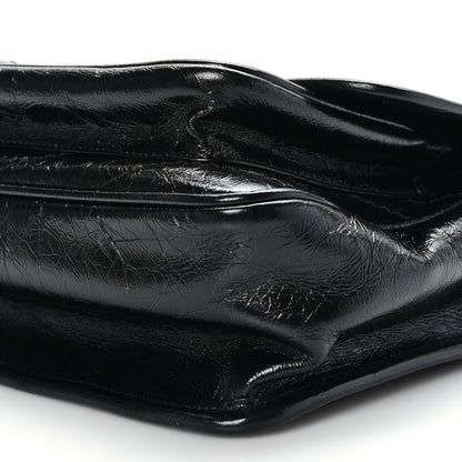 Saint Laurent Crinkled Calfskin Matelasse Monogram Baby Niki Chain Satchel Black 6 of 8