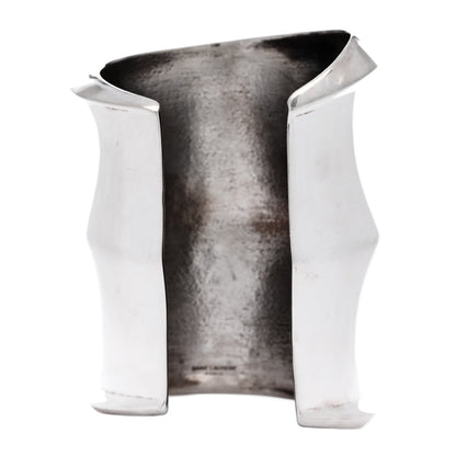 Saint Laurent Brass Organic Oversized Cuff Bracelet Argent Brilliant 3 of 4