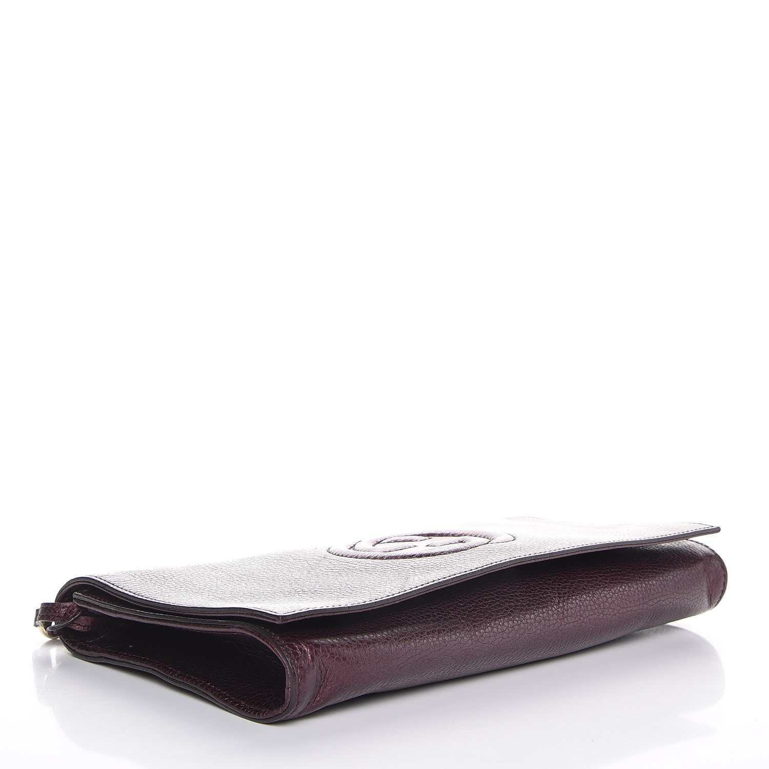 Gucci Metallic Cellarius Calfskin Medium Soho Clutch Classic Burgundy 4 of 10