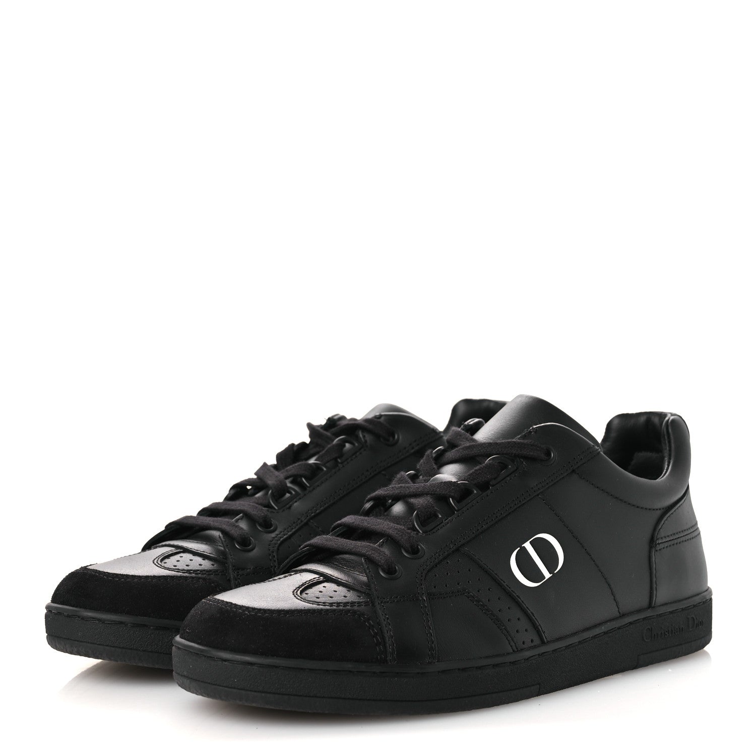 Christian Dior Calfskin Suede Logo Sneakers 36.5 Black 4 of 12
