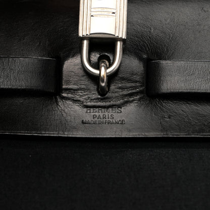 Hermes Toile Vache Calfskin Herbag 30 PM Black 5 of 15