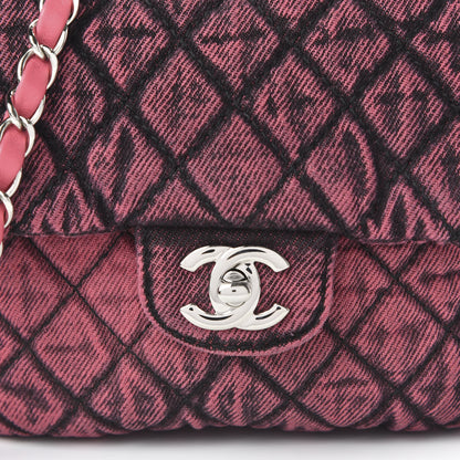 Chanel Washed Denim Quilted Small Denimpression Flap Red Black 10 of 11