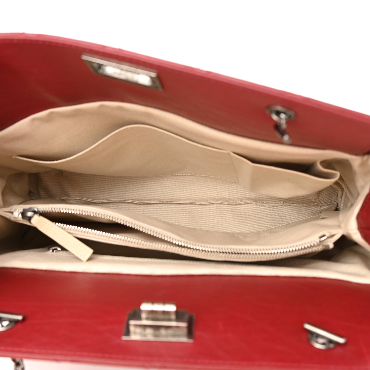 Aged Calfskin Quilted Reissue 2.55 Tote Red