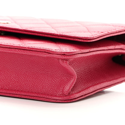 Chanel Caviar Quilted Wallet On Chain WOC Dark Pink 11 of 13