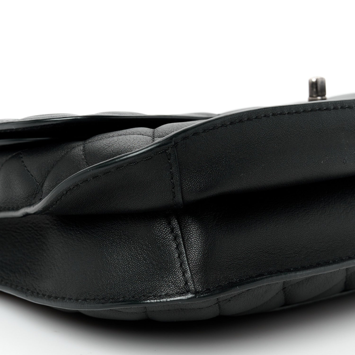 Chanel Metallic Goatskin Quilted Large Rock In Rome Flap Black 10 of 11