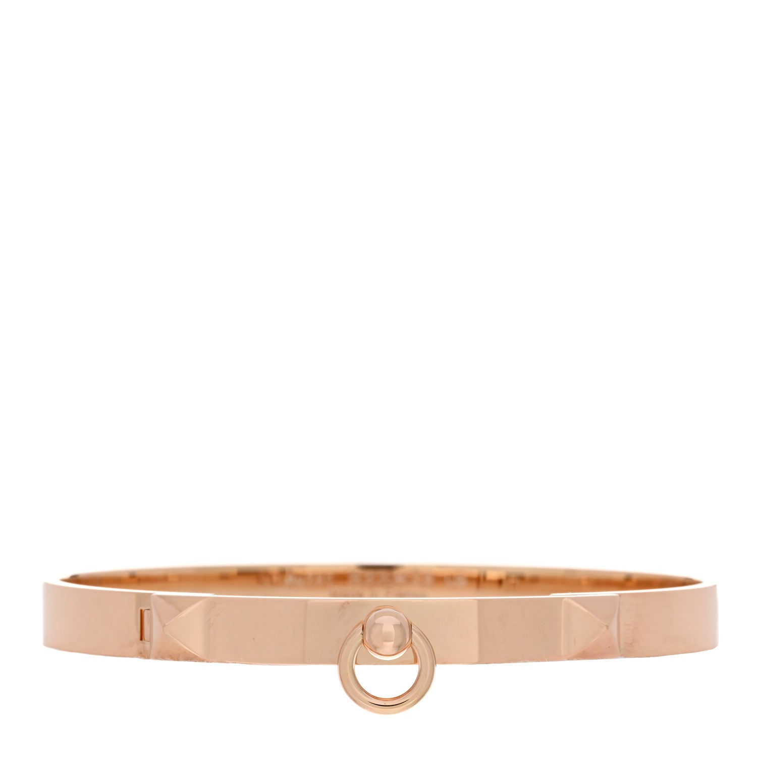 Hermes 18K Rose Gold PM Collier De Chien Bracelet LG 1 of 3