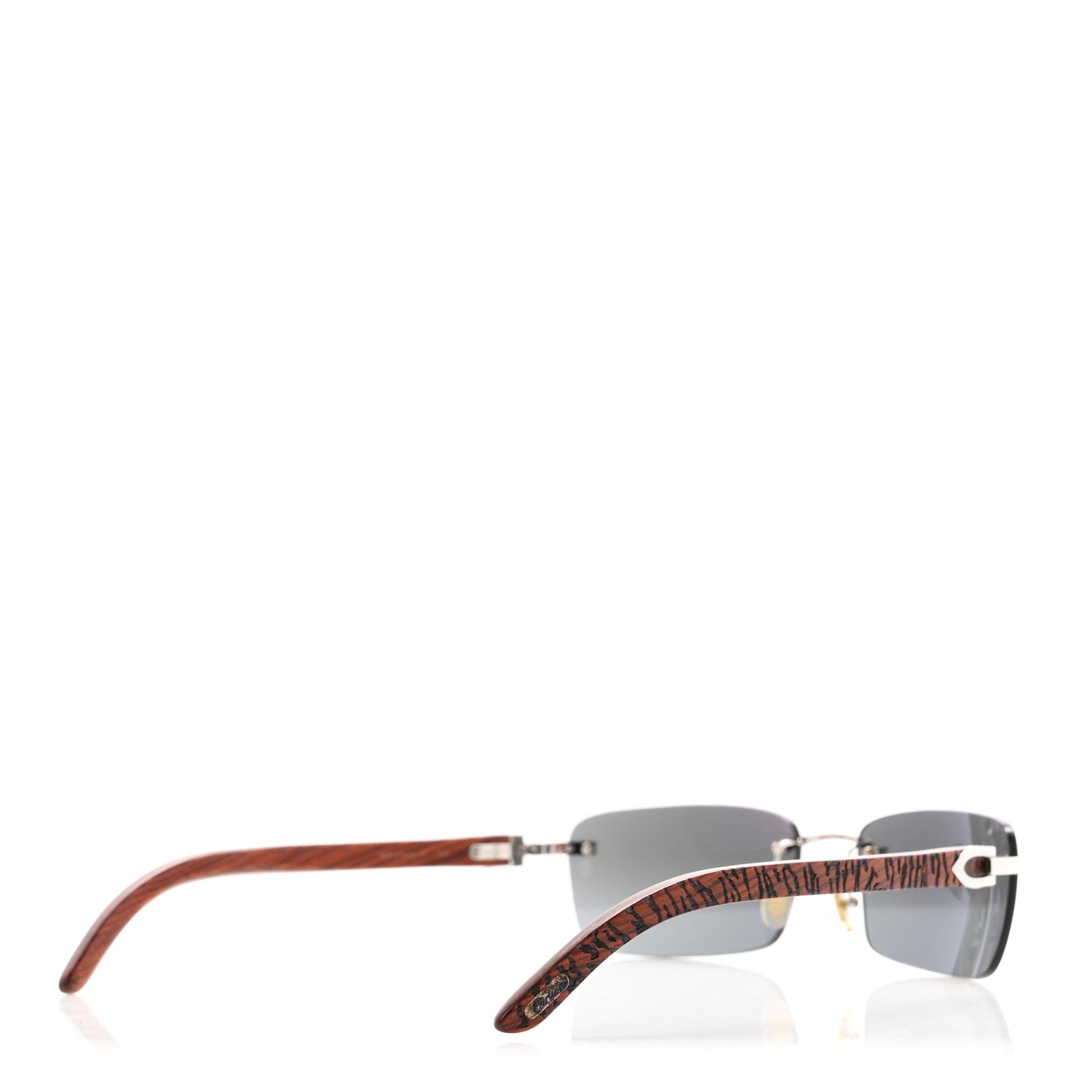 Cartier Metal Wood Tiger Bubinga Sunglasses 4 of 7